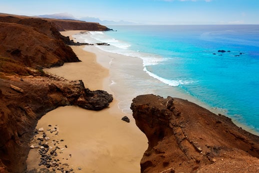 Verlassene schöne Sandstrände in Fuerteventura
