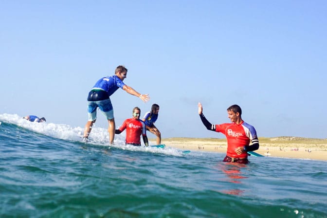 Surfing France is especially fun for young people