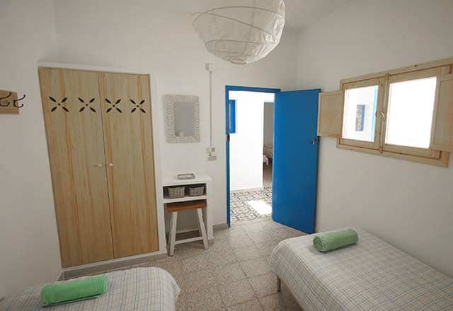 A cozy room of the kitesurf hostel Fuerteventura