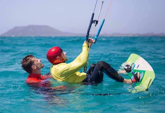 Kitesurfing should also be practiced directly in the water