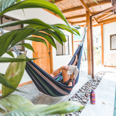 Chilling in the hammock at Costa Rica surf hostel