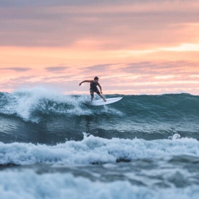 Surfing in Costa Rica under the best wave conditions