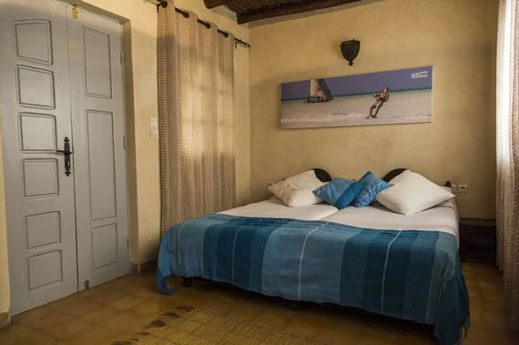 A room at the surf hostel of explora watersports in Morocco
